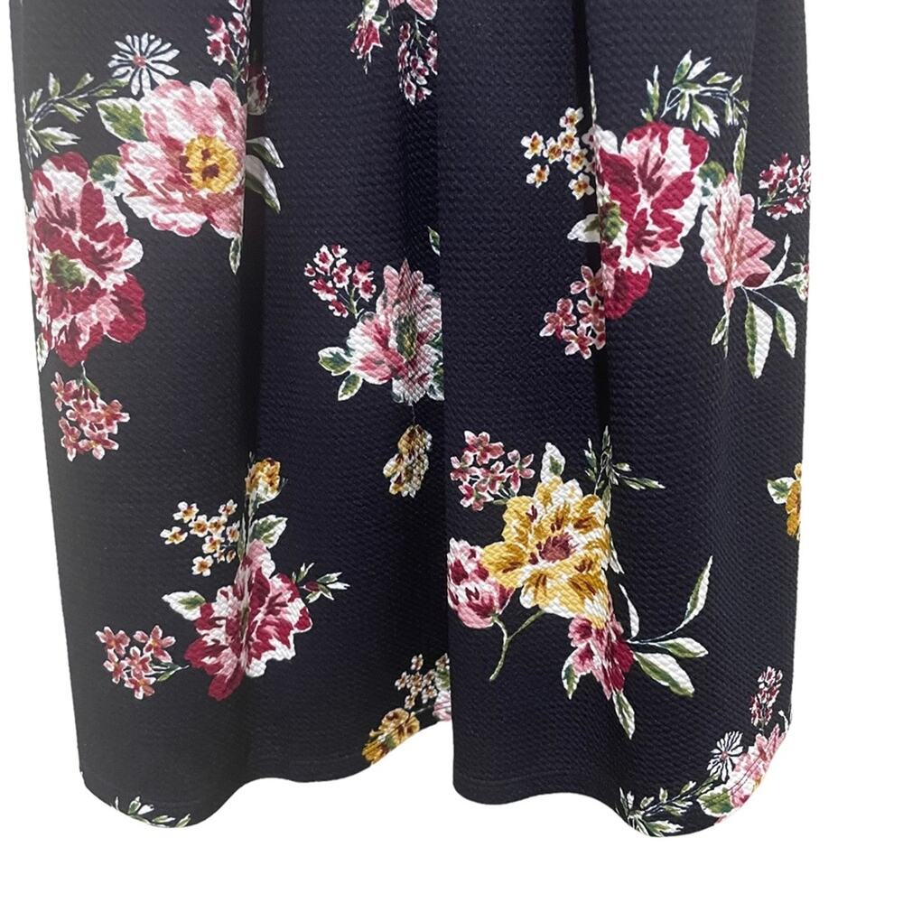 Monteau Floral Sleeveless Fit and Flare Mini Dress Black Size XS - Picture 3 of 7